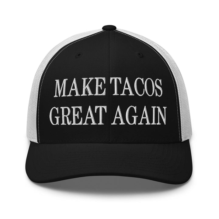 Make Tacos Great Again Embroidered Mesh Trucker Hat - Black/ White