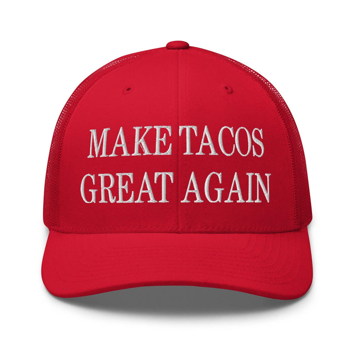 Make Tacos Great Again Embroidered Mesh Trucker Hat - Red