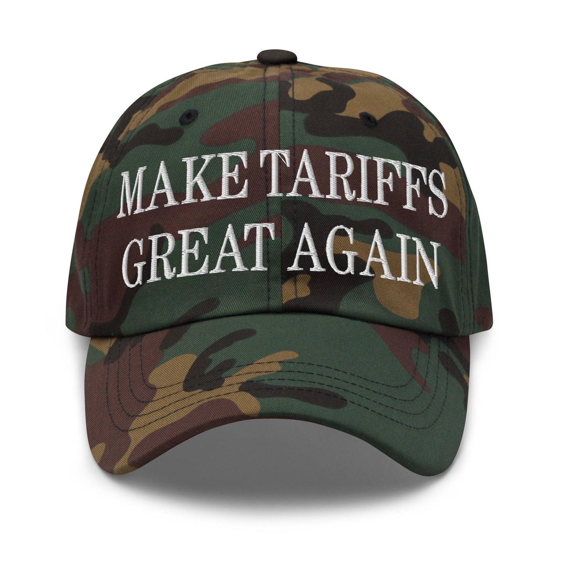 Make Tariffs Great Again Embroidered Dad Hat - Green Camo