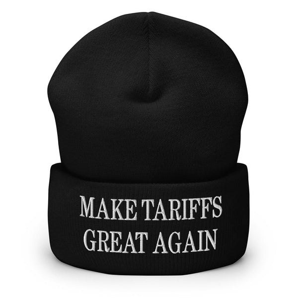 Make Tariffs Great Again Embroidered Knit Cuffed Beanie - Black