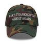 Make Thanksgiving Great Again Embroidered Dad Hat - Green Camo