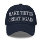 Navy blue Make TikTok Great Embroidered Dad Hat with cart button for stylish wear