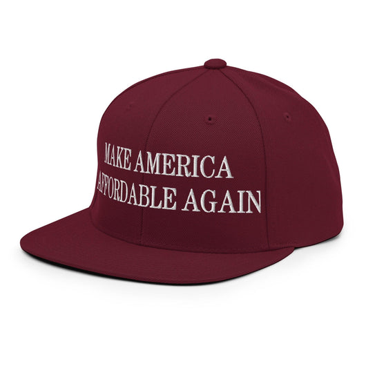 Make Us Affordable Again Embroidered Flat Bill Brim Snapback Hat