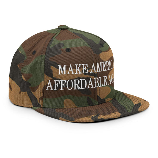 Make Us Affordable Again Embroidered Flat Bill Brim Snapback Hat