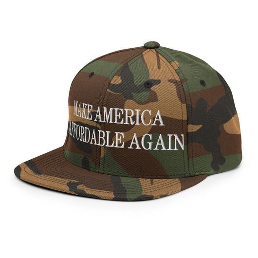 Make Us Affordable Again Embroidered Flat Bill Brim Snapback Hat