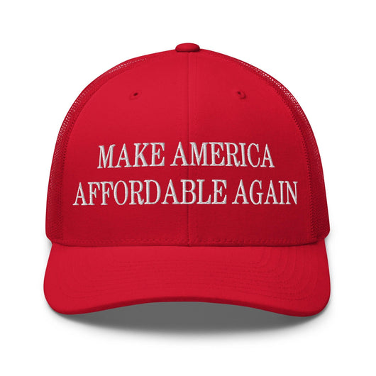 Make Us Affordable Again Embroidered Mesh Trucker Hat - Red
