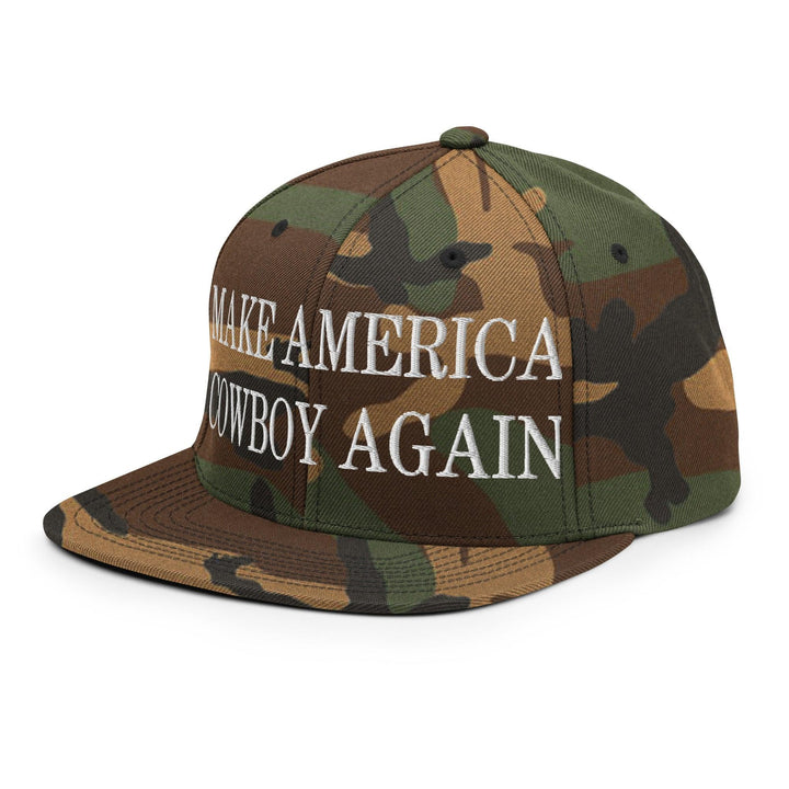 Make Us Cowboy Again Embroidered Flat Bill Brim Snapback Hat