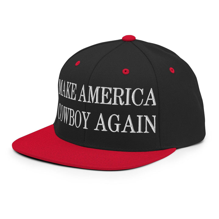 Make Us Cowboy Again Embroidered Flat Bill Brim Snapback Hat