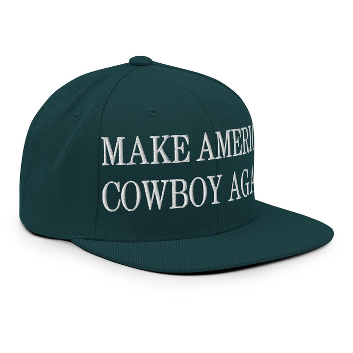 Make Us Cowboy Again Embroidered Flat Bill Brim Snapback Hat