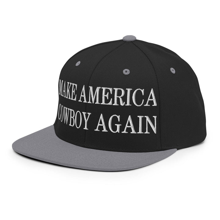 Make Us Cowboy Again Embroidered Flat Bill Brim Snapback Hat