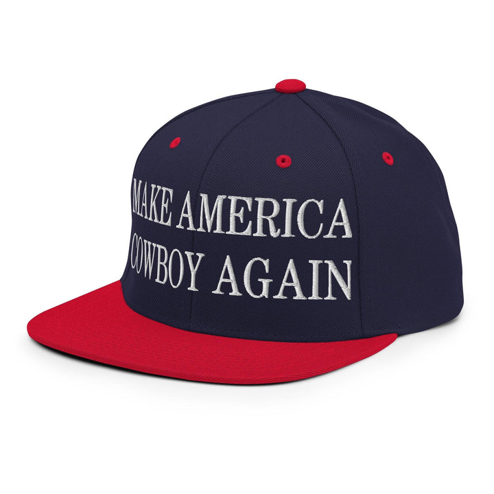 Make Us Cowboy Again Embroidered Flat Bill Brim Snapback Hat