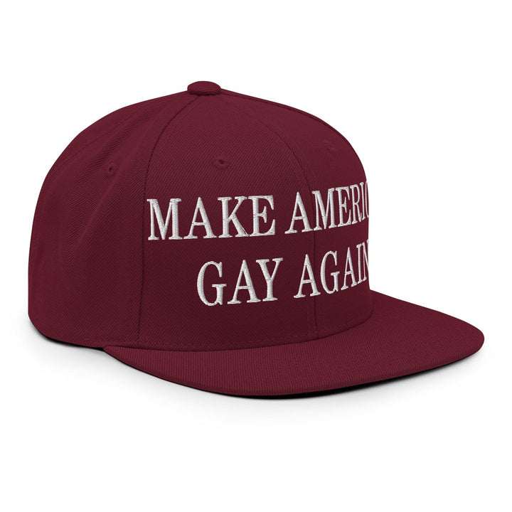 Make Us Gay Again Embroidered Flat Bill Brim Snapback Hat
