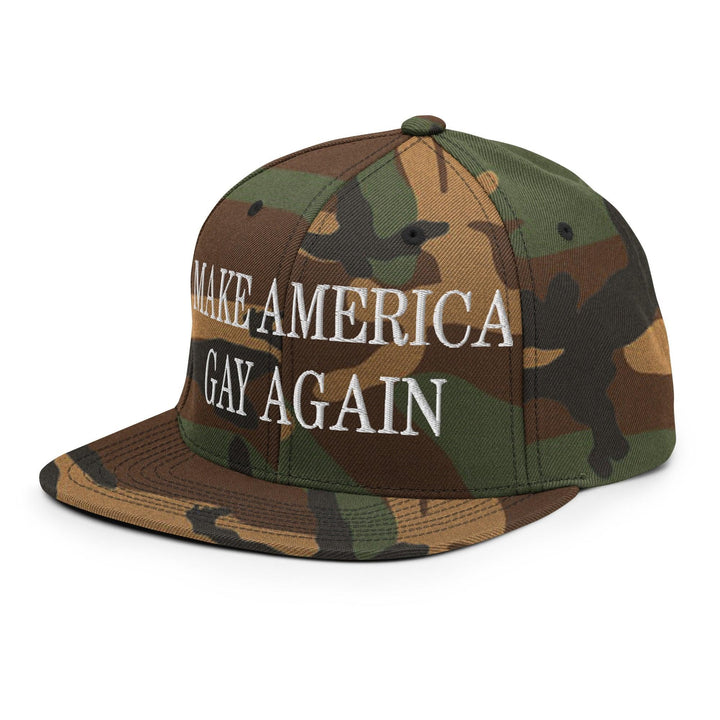 Make Us Gay Again Embroidered Flat Bill Brim Snapback Hat