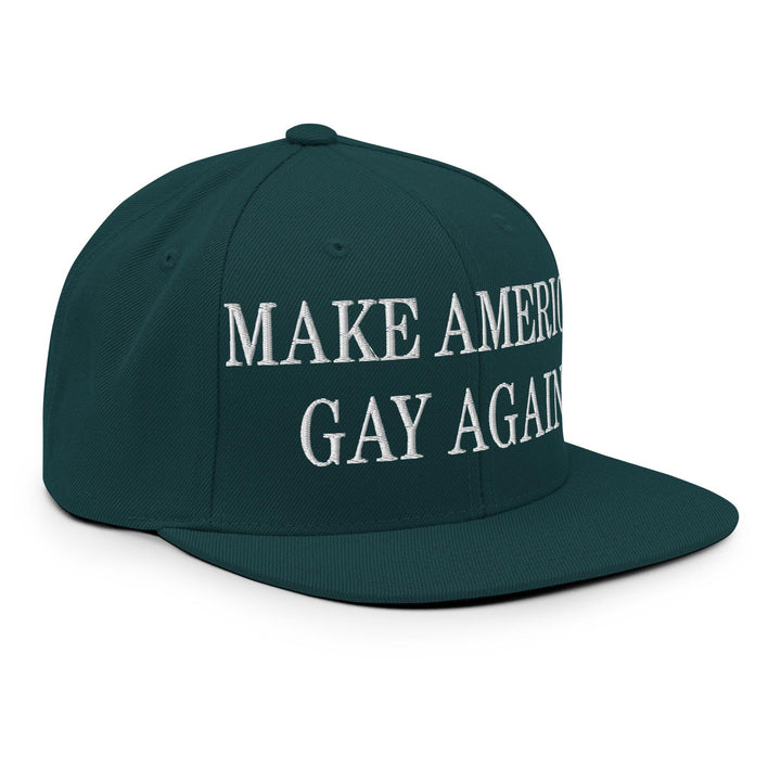 Make Us Gay Again Embroidered Flat Bill Brim Snapback Hat
