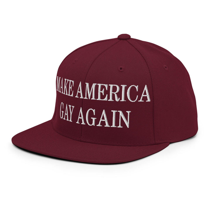 Make Us Gay Again Embroidered Flat Bill Brim Snapback Hat