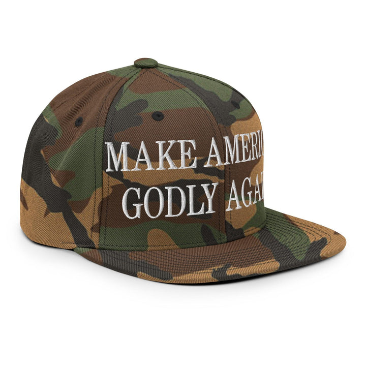 Make Us Godly Again Embroidered Flat Bill Brim Snapback Hat