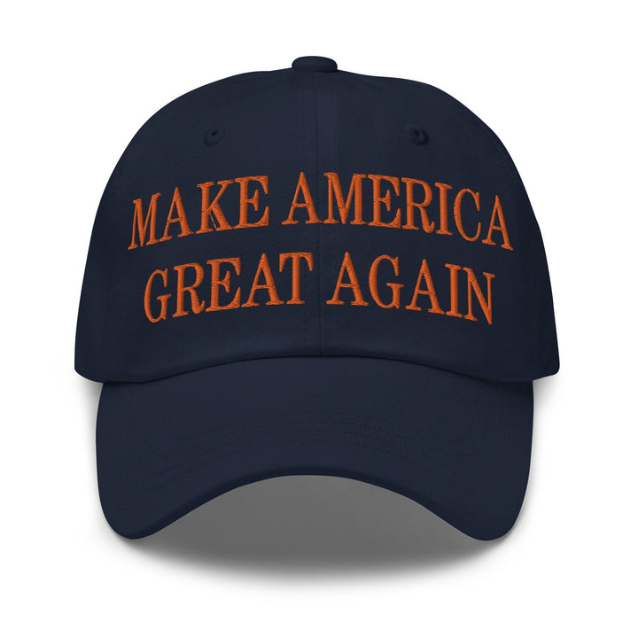 Make Us Great Again MAGA Orange Dad Hat - Navy