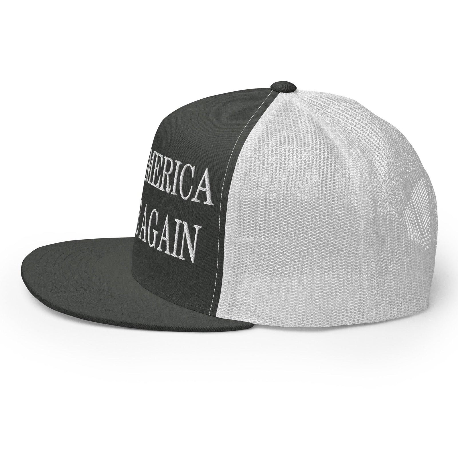 Make Us Native Again Embroidered Mesh Flat Bill Brim Trucker Hat