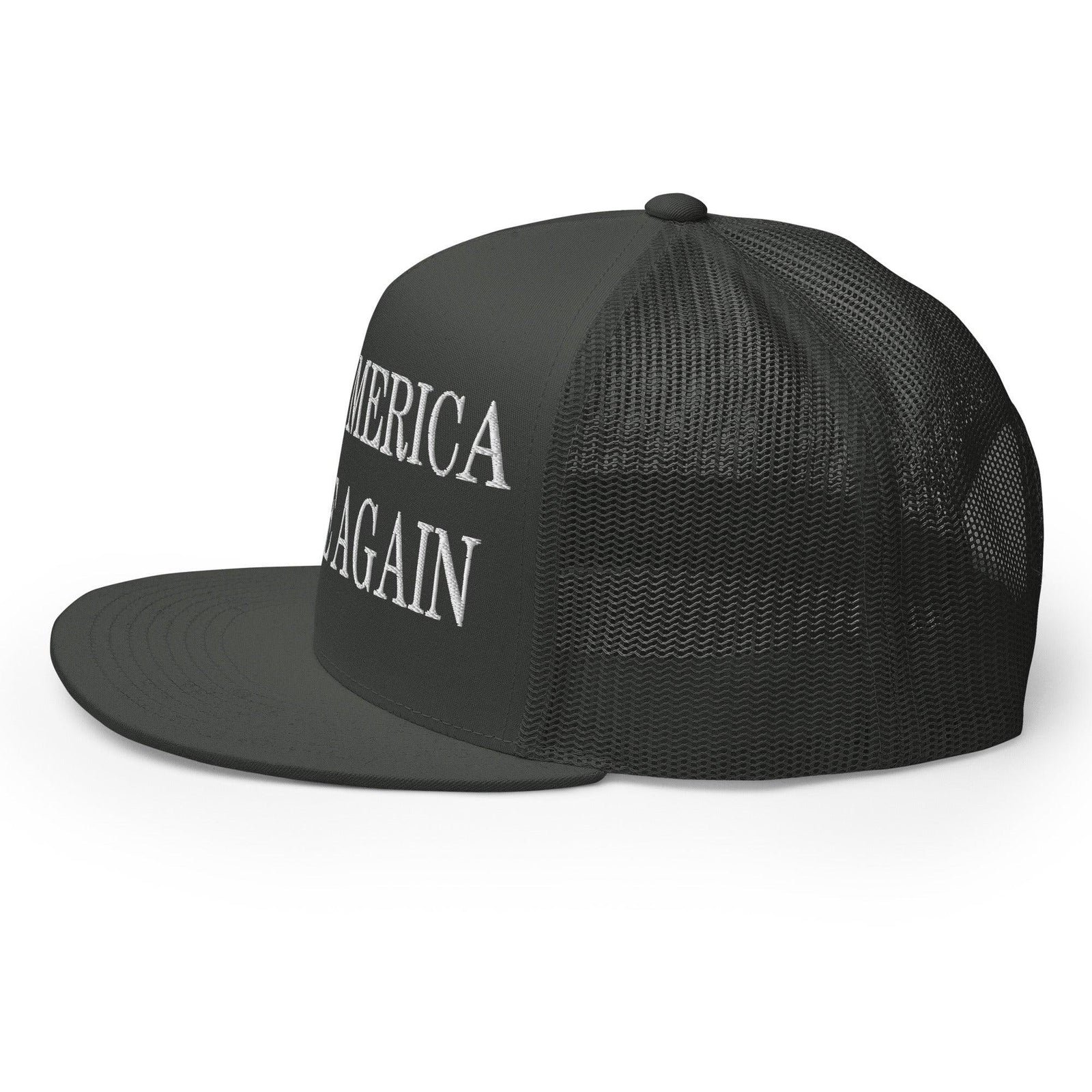Make Us Native Again Embroidered Mesh Flat Bill Brim Trucker Hat