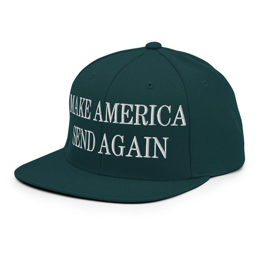 Make Us Send Again Embroidered Flat Bill Brim Snapback Hat