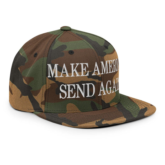 Make Us Send Again Embroidered Flat Bill Brim Snapback Hat