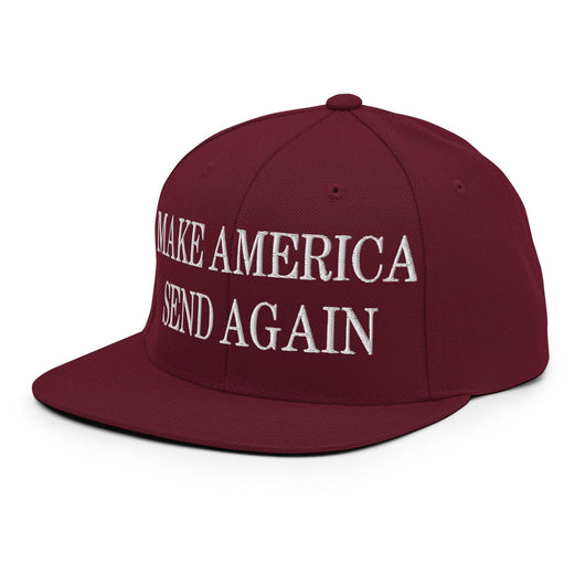 Make Us Send Again Embroidered Flat Bill Brim Snapback Hat