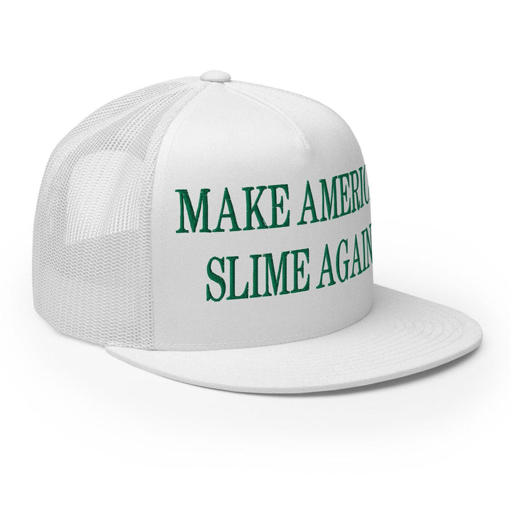 Make Us Slime Again Embroidered Flat Bill Brim Trucker Hat