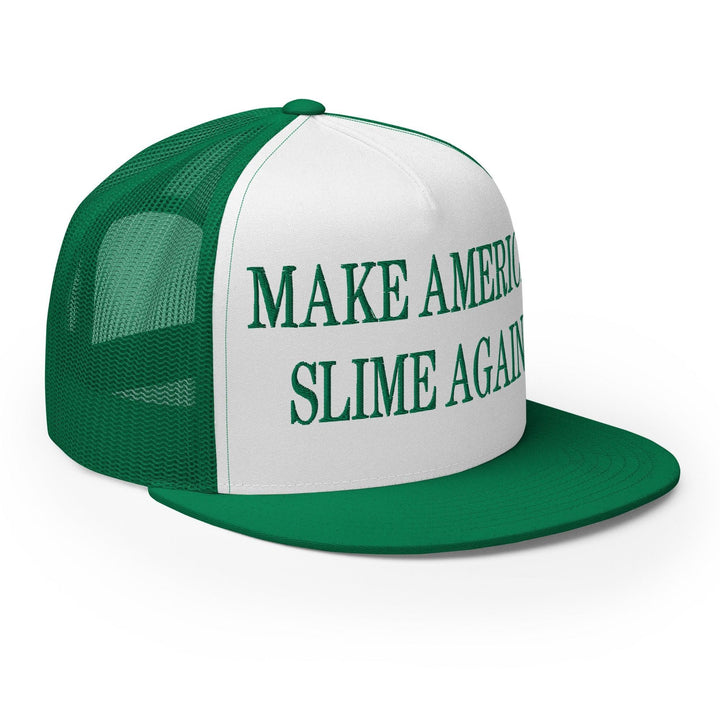Make Us Slime Again Embroidered Flat Bill Brim Trucker Hat