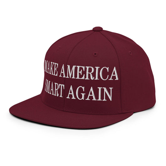 Make Us Smart Again Embroidered Flat Bill Brim Snapback Hat