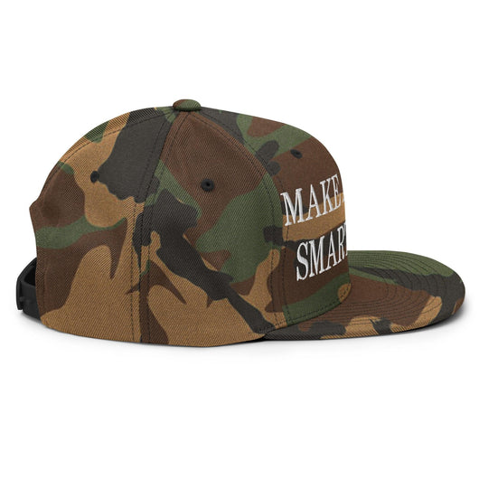 Make Us Smart Again Embroidered Flat Bill Brim Snapback Hat