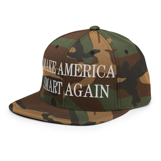 Make Us Smart Again Embroidered Flat Bill Brim Snapback Hat