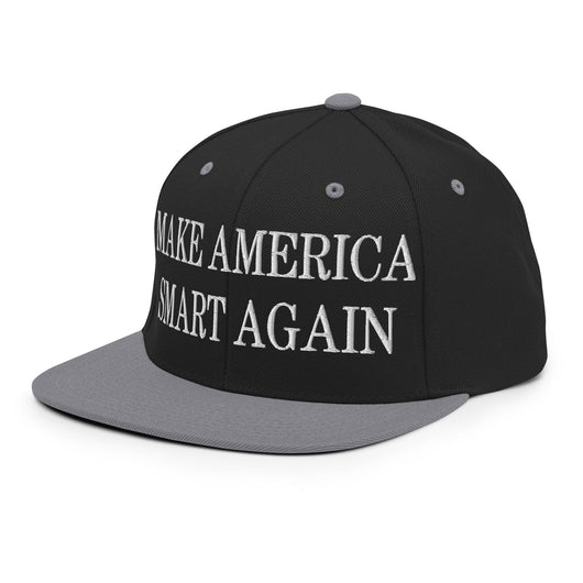 Make Us Smart Again Embroidered Flat Bill Brim Snapback Hat