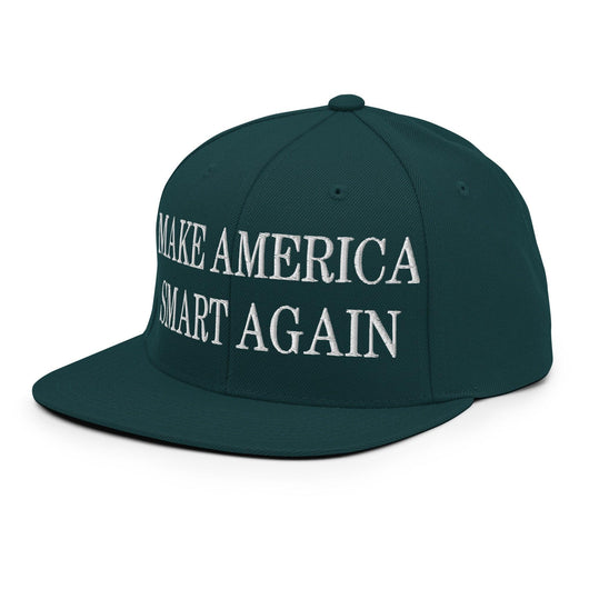 Make Us Smart Again Embroidered Flat Bill Brim Snapback Hat