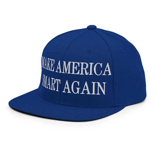Make Us Smart Again Embroidered Flat Bill Brim Snapback Hat