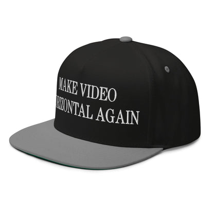 Make Video Horizontal Again Embroidered 5 Panel Flat Bill Brim Snapback Hat