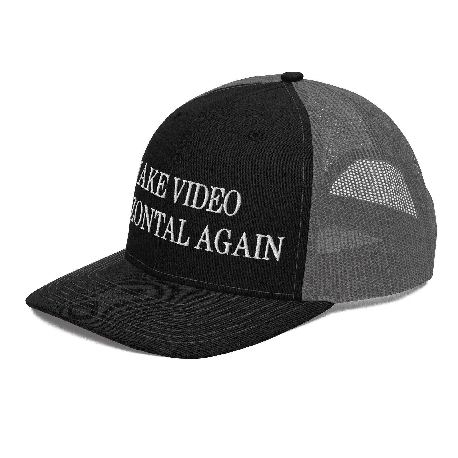 Make Video Horizontal Again Embroidered Classic Mesh Trucker Hat