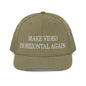 Make Video Horizontal Again Embroidered Classic Mesh Trucker Hat - Loden