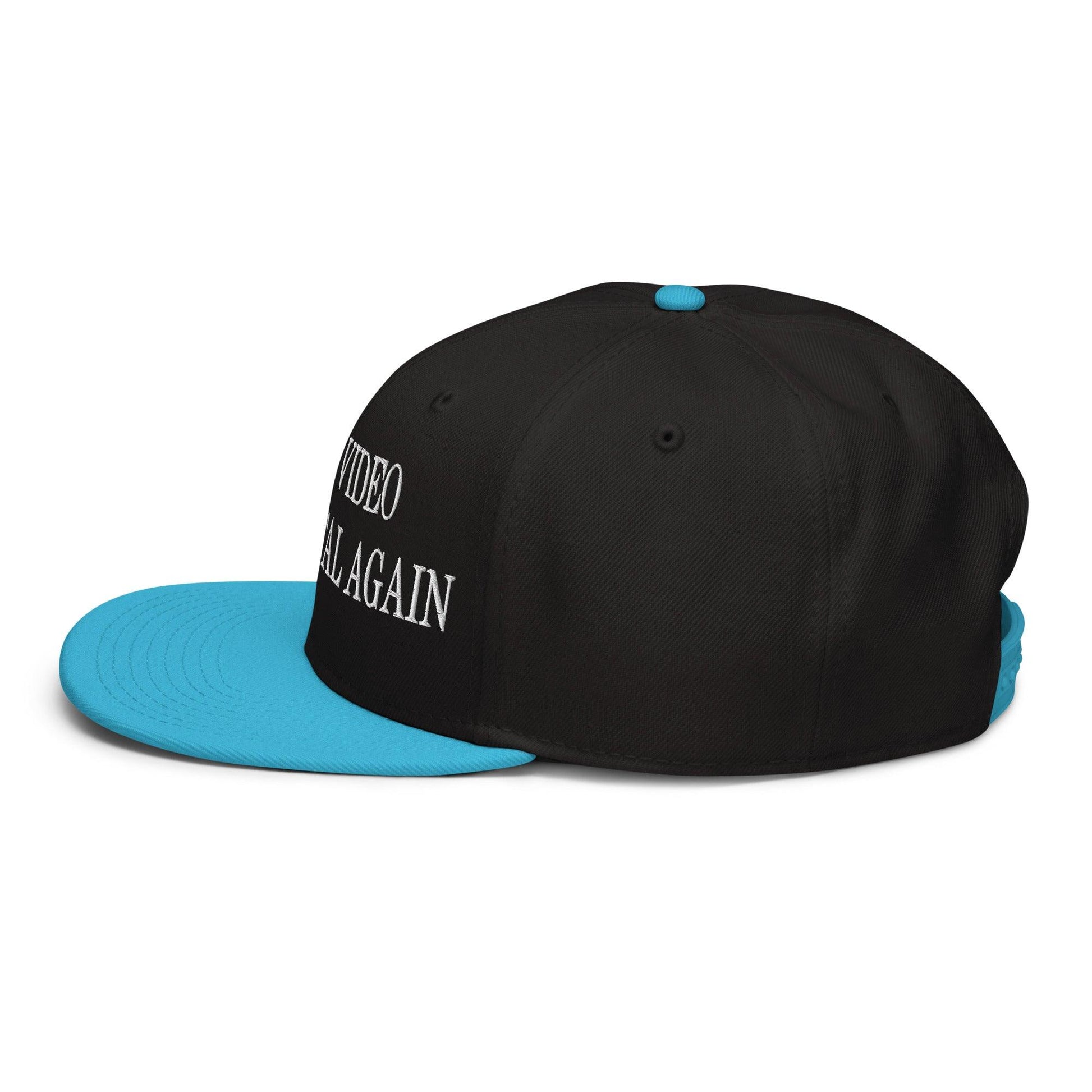 Make Video Horizontal Again Embroidered Flat Brim Bill Snapback Hat