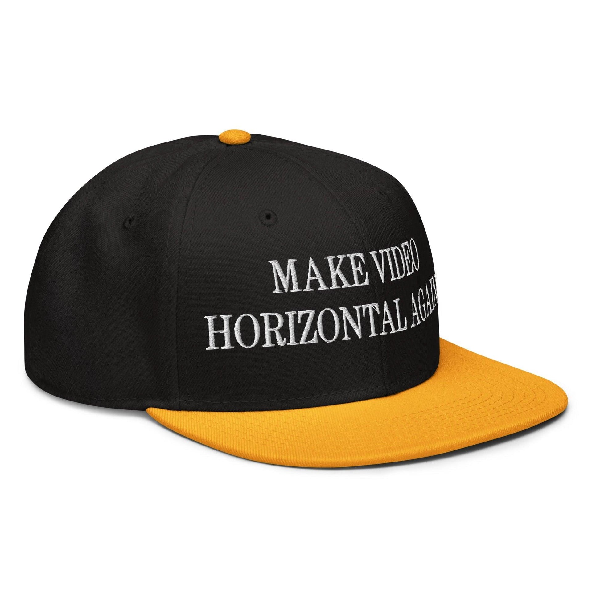 Make Video Horizontal Again Embroidered Flat Brim Bill Snapback Hat