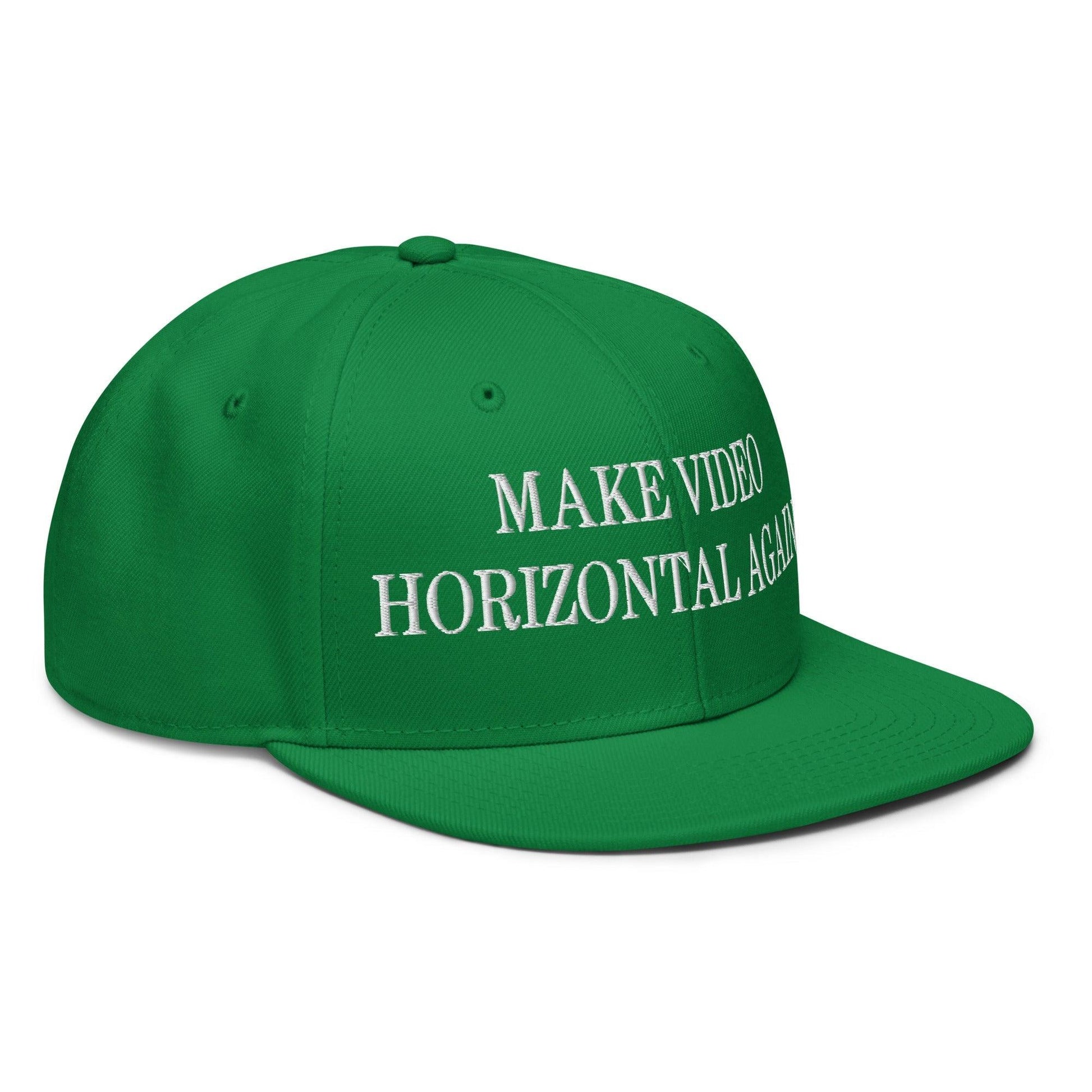 Make Video Horizontal Again Embroidered Flat Brim Bill Snapback Hat