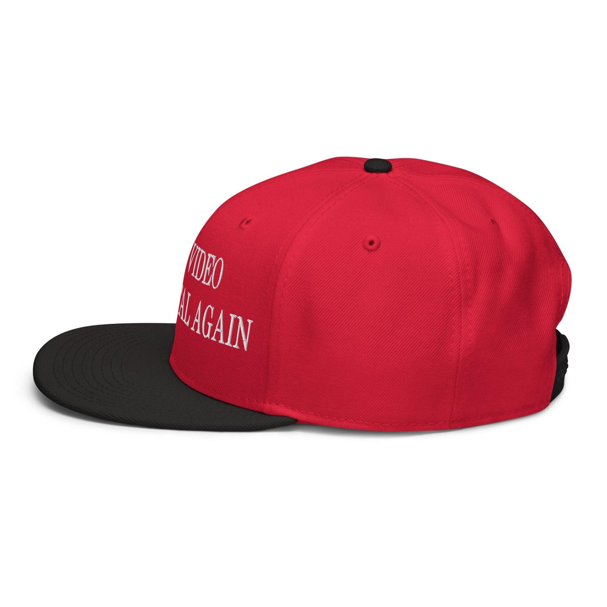 Make Video Horizontal Again Embroidered Flat Brim Bill Snapback Hat