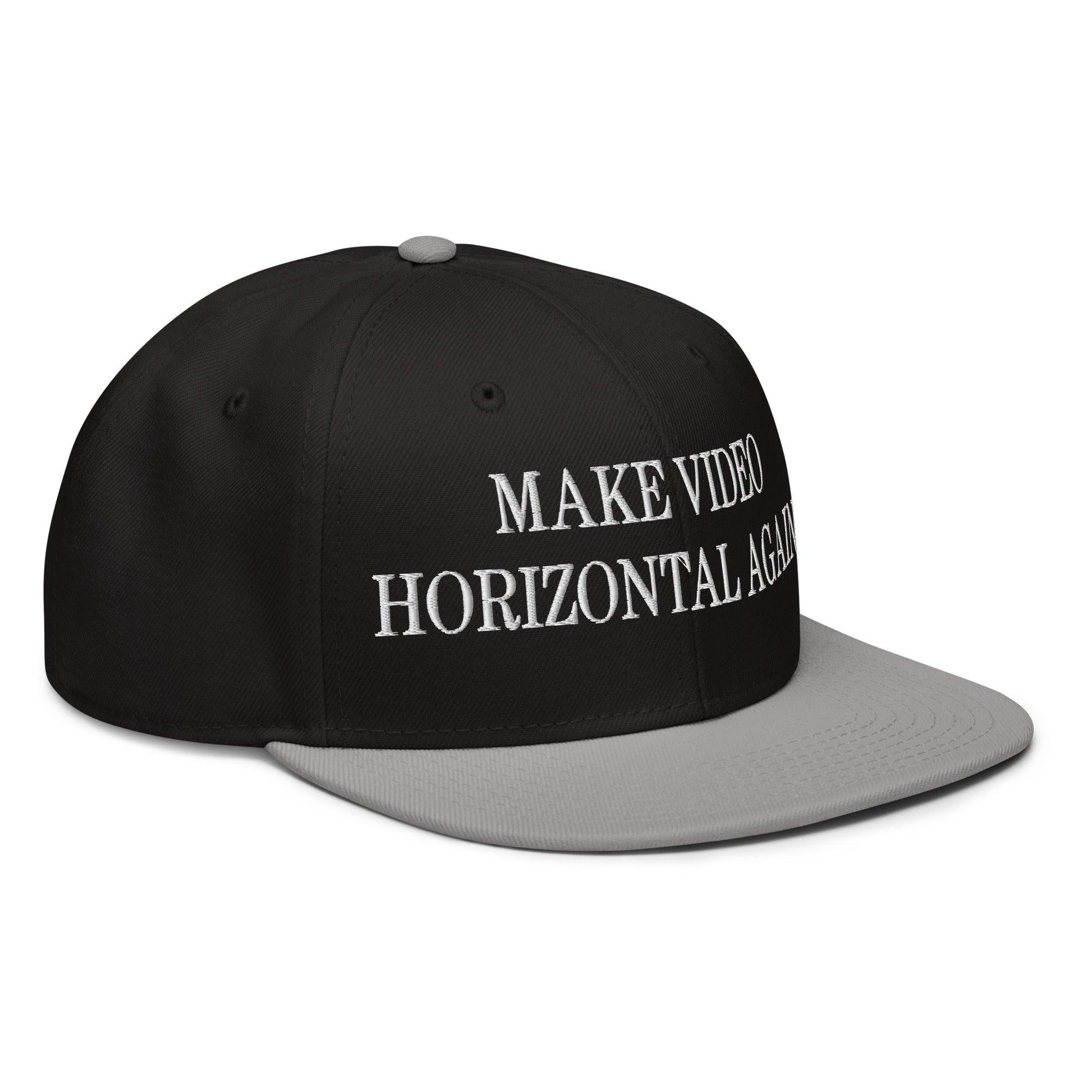 Make Video Horizontal Again Embroidered Flat Brim Bill Snapback Hat