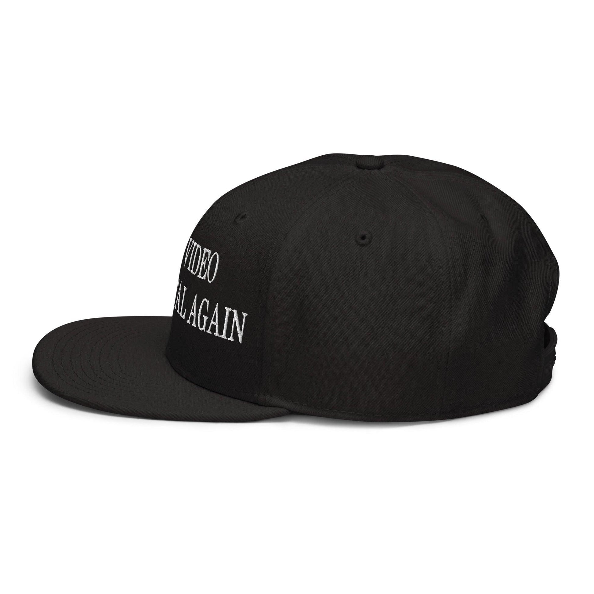 Make Video Horizontal Again Embroidered Flat Brim Bill Snapback Hat