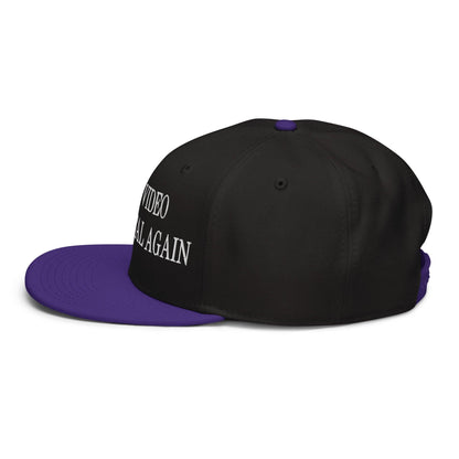 Make Video Horizontal Again Embroidered Flat Brim Bill Snapback Hat
