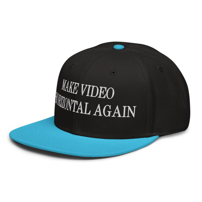 Make Video Horizontal Again Embroidered Flat Brim Bill Snapback Hat
