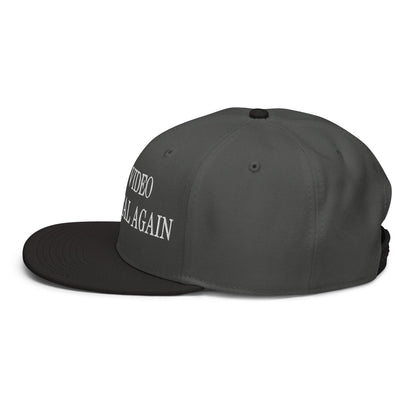 Make Video Horizontal Again Embroidered Flat Brim Bill Snapback Hat