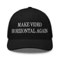 Make Video Horizontal Again Embroidered Mesh Trucker Hat - Black