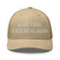 Make Video Horizontal Again Embroidered Mesh Trucker Hat - Khaki