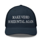 Make Video Horizontal Again Embroidered Mesh Trucker Hat - Navy