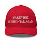 Make Video Horizontal Again Embroidered Mesh Trucker Hat - Red